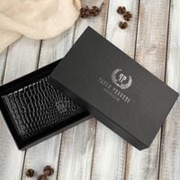 portfel damski skórzany duży czarny croco z ochroną