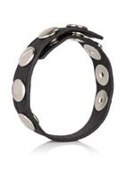 leather multi snap ring black