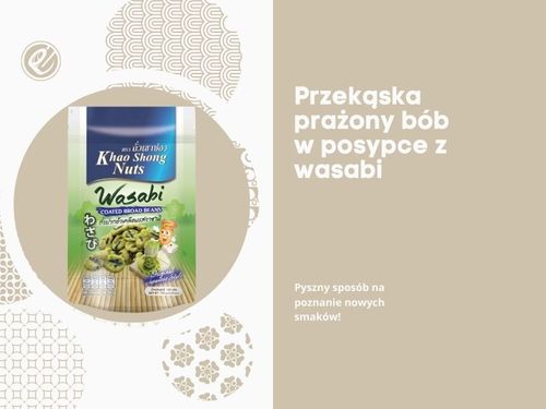 Bób prażony w posypce z wasabi ostra japońska przekąska chrupiący coated broad beans Khao 120g na Arena.pl