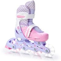 Rolki Regulowane RAVEN Loret Lila/Pink 34-37 Kółka LED