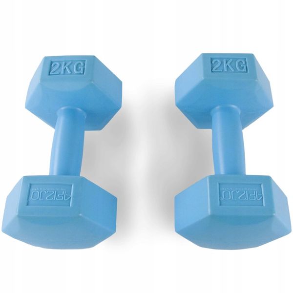 HANTLE DO ĆWICZEŃ MAŁE 2X2KG ĆWICZENIA TRENING SIŁOWY HANTELKI FITNESS zdjęcie 3