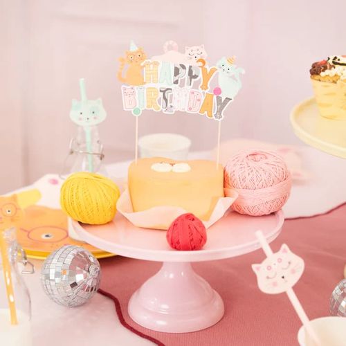 Topper na tort Happy Birthday Kotki na Arena.pl