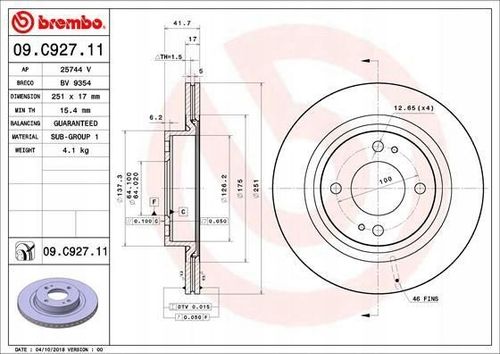 TARCZA HAM PRZOD 251X17 V BREMBO na Arena.pl