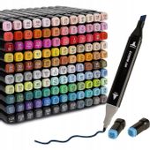 PISAKI ALKOHOLOWE 120 SZT DWUSTRONNE MARKERY FLAMASTRY + TORBA ETUI