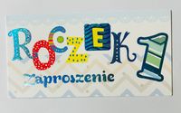 zaproszenia na roczek 10szt. + koperta