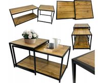 Stoliki kawowe zestaw stolików loft 2w1 prosty styl 90x45 , 50x50 dąb