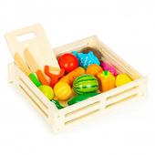 DREWNIANE WARZYWA OWOCE 17 EL MAGNESY DLA DZIECI 3+ NOŻYK