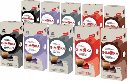 Kapsułki do Nespresso Gimoka Zestaw 10 x 10 MIX Espresso Lungo na Arena.pl