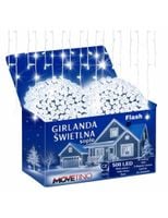 Sople 500 LED Biały Zimny + FLASH Biały Zimny