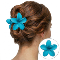 spinka do włosów klamra xl kwiat ombre matowy niebieski 7,5 x 8cm sp401