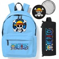 ZESTAW PLECAK SZKOLNY PIÓRNIK Młodzieżowy niebieski dla FANA ONE PICE ANIME