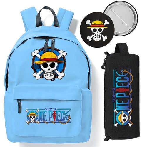 ZESTAW PLECAK SZKOLNY PIÓRNIK Młodzieżowy niebieski dla FANA ONE PICE ANIME na Arena.pl