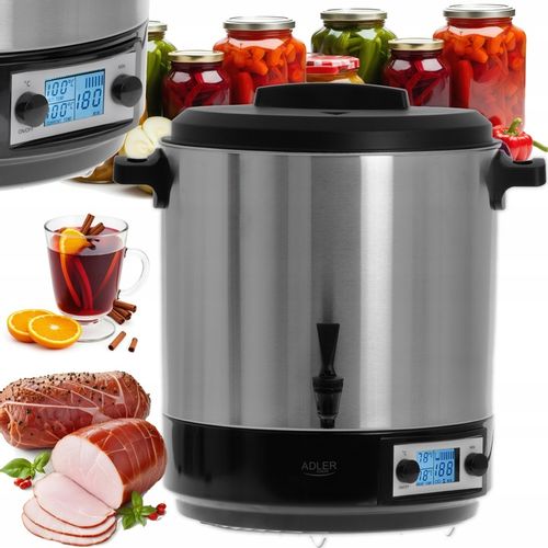 ELEKTRYCZNY GARNEK DO PASTERYZACJI PARZENIA WĘDLIN WARNIK PODGRZEWACZ LCD 2 na Arena.pl