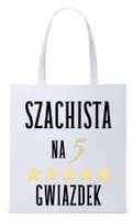 Torba Biała Eco Shopper Dla Szachisty Prezent Z Nadrukiem Ze Zdjęciem