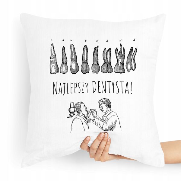 Poduszka Prezent Dla Najlepszego Dentysty Świata Z Nadrukiem Ze Zdjęciem zdjęcie 1