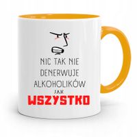 Dla Alkoholika Pijaka Kubek Żółty Na Prezent Z Nadrukiem Ze Zdjęciem