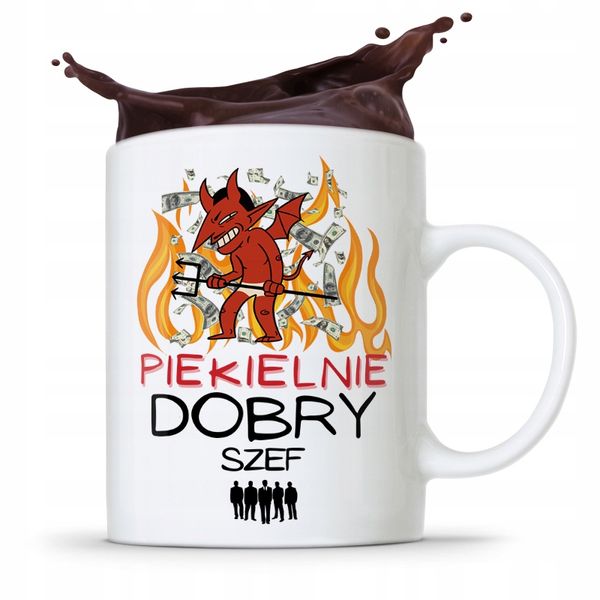 Kubek Prezent Dla Szefa Piekielnie Dobry Szef Z Nadrukiem Ze Zdjęciem zdjęcie 1
