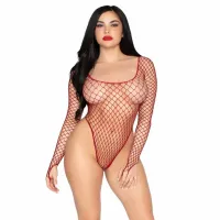 leg avenue 89377 body siateczkowe czerwone, wysoki kroj
