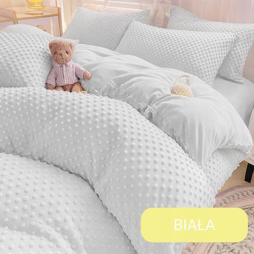 Pościel 200x220 pluszowa polarowa MINKY miś kropki 3D kolory zimowa na Arena.pl