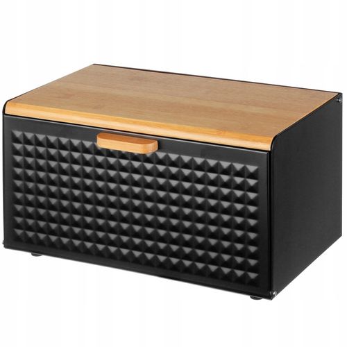 CHLEBAK NA PIECZYWO BUŁKI CHLEB POJEMNIK POJEMNY CZARNY BAMBUS DO KUCHNI na Arena.pl