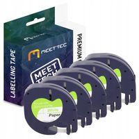 Taśma do Dymo LetraTag biała czarnynadruk 12mm 59421 5 sztuk