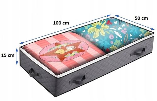 DUŻY ORGANIZER POJEMNIK POKROWIEC POD ŁÓŻKO Na POŚCIEL KOŁDRĘ ZABAWKI na Arena.pl