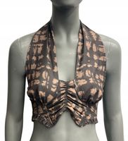 Top Jaded Brown Mix Halter Cup detail corset 36