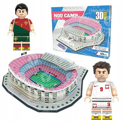 Stadion piłkarski CAMP NOU FC Barcelona Puzzle 3D 69 el + GRATIS FIGURKA na Arena.pl
