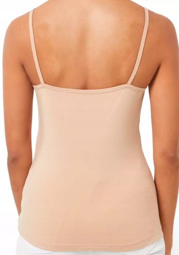 Top spaghetti damski na ramiączkach koszulka bawełna beżowy GŁADKI XL na Arena.pl