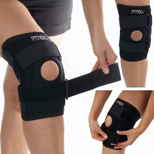 ORTEZA KOLANA STABILIZATOR Z FISZBINAMIx4 OPASKA STAWU KOLANOWEGO RZEPKI na Arena.pl