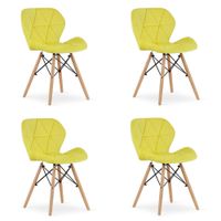Krzesło tapicerowane skandynawskie żółte LAGO 4 szt. loft nowoczesne
