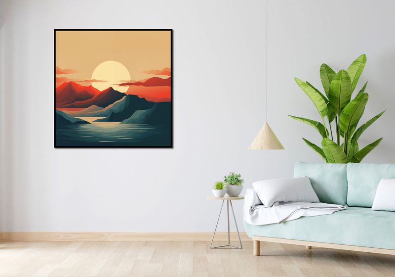 Plakat 100x100cm Zachód Słońca nad Górami zdjęcie 4