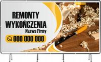 BANER REKLAMOWY 200x100 cm plandeka duży wybór wzorów REMONTY WYKOŃCZENIA