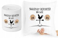 Dla Dziennikarza Zestaw Poduszka + Skarbonka Z Nadrukiem Ze Zdjęciem