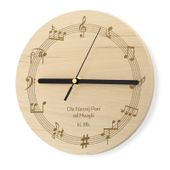 DREWNINAY ZEGAR NUTY z GRAWEREM na PREZENT dla NAUCZYCIELA MUZYKI