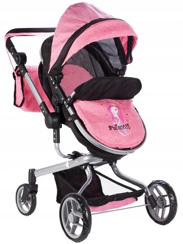 WÓZEK DLA LALEK GŁĘBOKI SPACERÓWKA 2w1 LEKKI SKŁADANY + TORBA + GONDOLA na Arena.pl