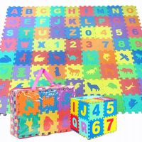 MATA PUZZLE PIANKOWE EVA DUŻA EDUKACYJNA alfabet zwierzątka cyfry 72 el