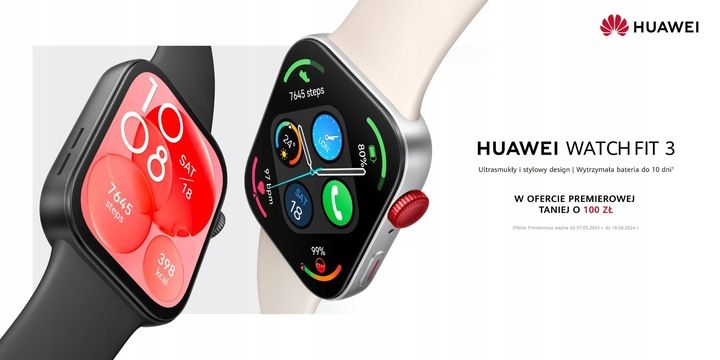 Smartwatch HUAWEI Watch Fit 3 Czarny zdjęcie 5