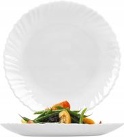 TALERZ PŁASKI DESEROWY DO CIASTA SAŁATKI BIAŁE SZKŁO FESTA ITALIA 19CM