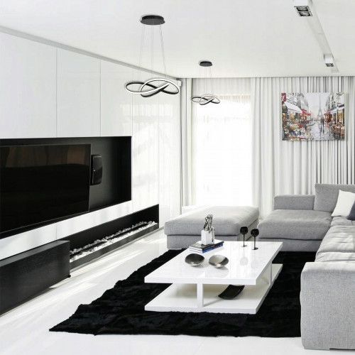 ŻYRANDOL CZARNY LED LOFTOWY LAMPA WISZĄCA SALON ELEGANCKI na Arena.pl