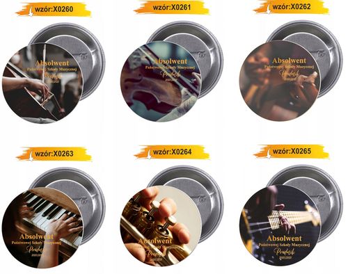 Przypinki buttony ABSOLWENT SZKOŁY MUZYCZNEJ tanio na Arena.pl