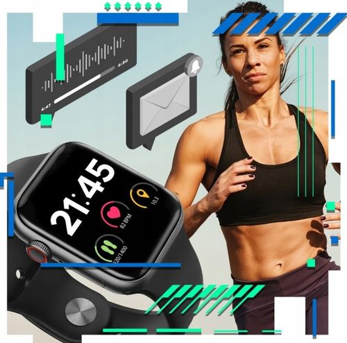 SMARTWATCH zegarek SMARTBAND do IPHONE HUAWEI PULSOMETR KROKOMIERZ AMOLED na Arena.pl