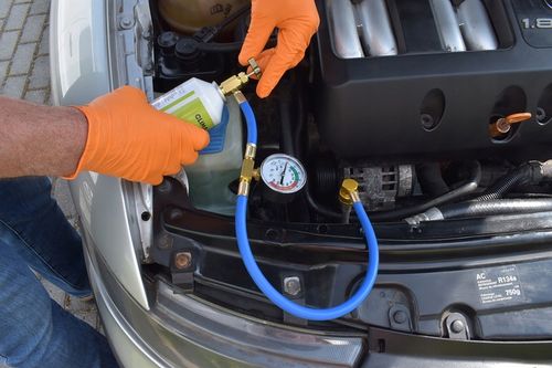 ZESTAW DO NAPEŁNIANIA KLIMATYZACJI AUT GAZ CZYNNIK CHŁODNICZY R134a + WĘŻYK na Arena.pl