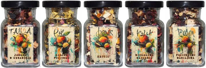 Herbata Owocowa w słoiczkach - zestaw 5szt - C zdjęcie 3