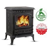 PIEC ŻELIWNY PIECYK KOZA KOMINEK ATENA CZARNA  9KW DO SALONU SOLIDNA