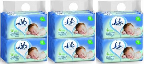 LULA Chusteczki Nawilżane Dla Dzieci Aloes Karton 12x72szt = 864 Sztuk na Arena.pl