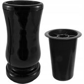 Wazon nagrobkowy mrozoodporny czarny ciężki wazon nagrobny z nacięciem