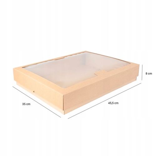 Pudełko Cateringowe Party Box Premium z Okienkiem 455x350x80mm, 10 sztuk na Arena.pl