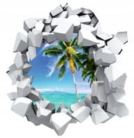 Naklejka samoprzylepna 3D dziura wakacyjny pejzaż