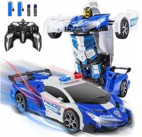 ROBOT POLICJA SAMOCHÓD 2W1 AUTO ROBOT ZDALNIE STEROWANY PILOT PREZENT